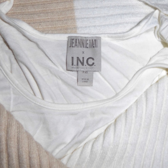 JEANNIE MAI X INC WRAP SWEATER BEIGE IVORY RIB BALLET 2-LAYER TANK SOFT PXL XL - Picture 8 of 8